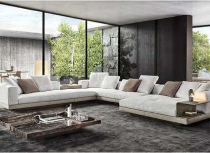 U-Form Sofa Modern Ecksofa Polstercouch Textil Wohnlandschaft Eckgarnitur